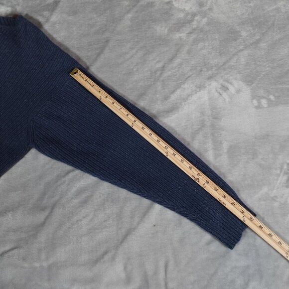 Eddie Bauer Wool Blend Knit Sweater Mens 2XL Tall Grandpa Style Teal Blue - Picture 7 of 7